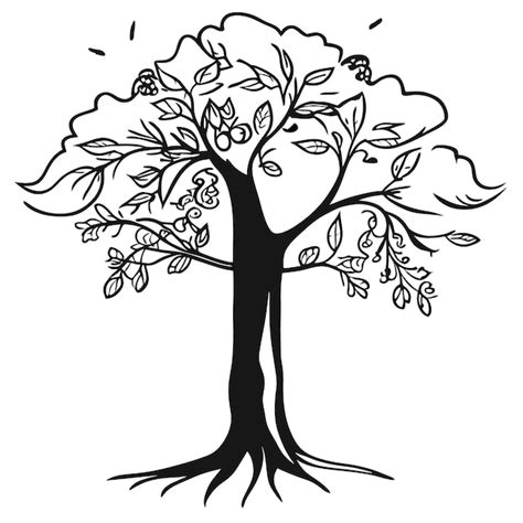 Autumn Tree Clip Art Black And White