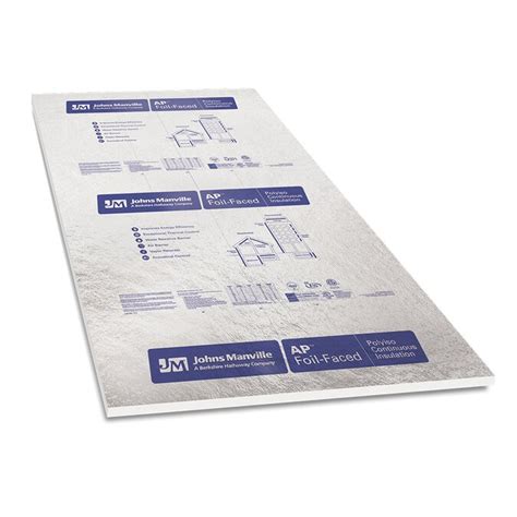 Johns Manville R-6 1-in x 4-ft x 8-ft AP Foil 1 Faced Polyisocyanurate Foam Board Insulation in ...