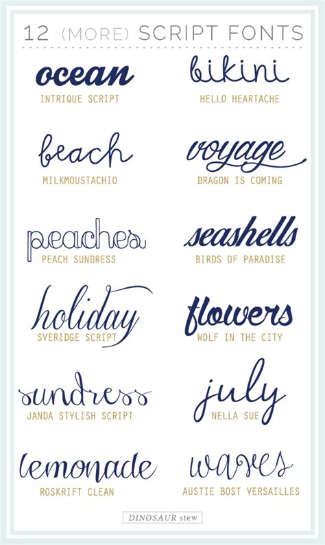 twelve more script fonts (these are free too) - Dinosaur Stew | Free ...