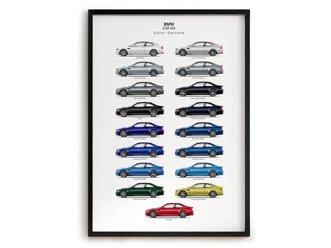 BMW E46 M3 OEM Colors Poster - Etsy