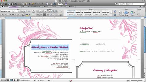 How To Design Invitation Card In Word | Onvacationswall.com