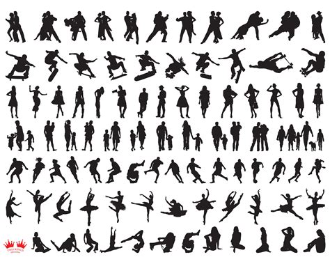 People SVG, Human Silhouette on White Background. Instant Download ...