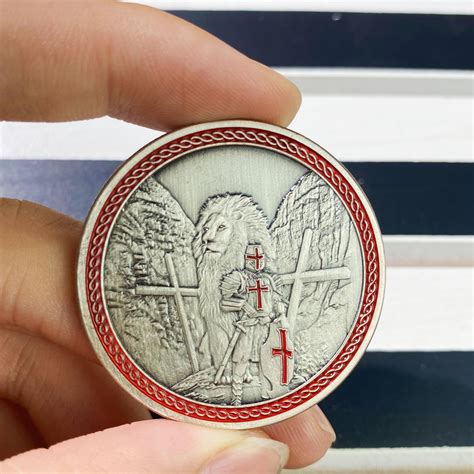 Knights Templar Challenge Coin the Knight and the Lion Coin - Etsy