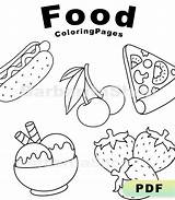 Food Coloring Pages Pizza Book Burger Cake  sketch template