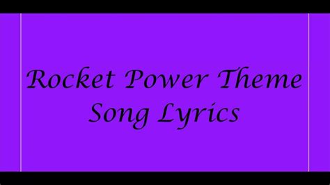 Rocket Power Theme Song Lyrics - YouTube