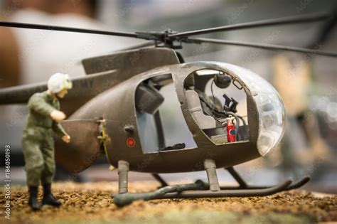 SCALE MODEL OF HELICOPTER USED IN VIETNAM WAR foto de Stock | Adobe Stock