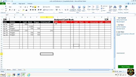 Cash Book Template Excel