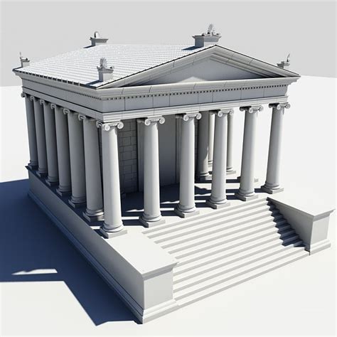 3d roman temple model