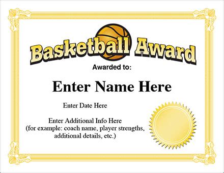 Basketball Awards Certificate - 12+ Examples, Format, Pdf