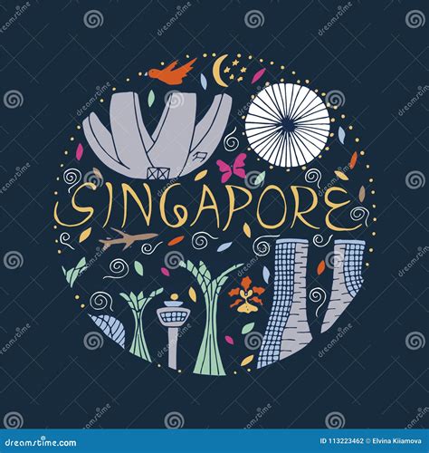 Culture of Singapore. stock illustration. Illustration of fresh - 113223462