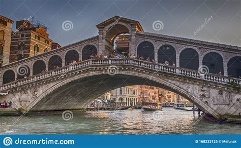 Rialto Bridge Across the Grand Canal, Venice, Italy Editorial Image ...