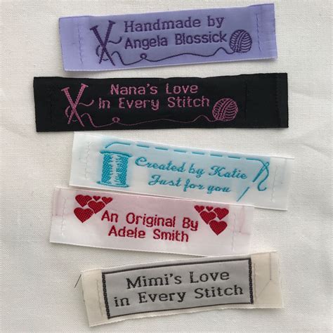 Sewing Labels Personalized Woven Labels / 25 1 WIDE | Etsy | Sewing labels, Knitting labels ...