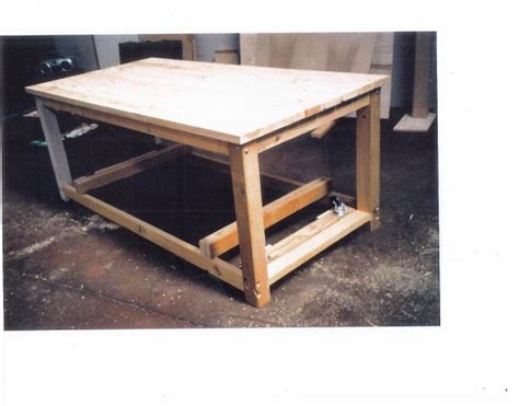 Woodwork Diy Workbench Retractable Wheels PDF Plans