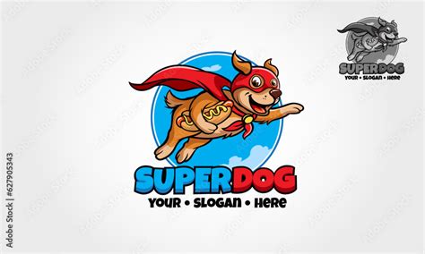 Super dog Character Mascot Logo Templates. Super dog with a cape and hotdog. An Unique Logo ...