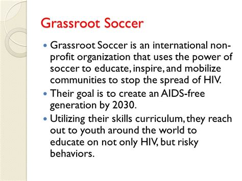 At Temple University. Who we are.. Grassroot Soccer is the first collegiate chapter of Grassroot ...