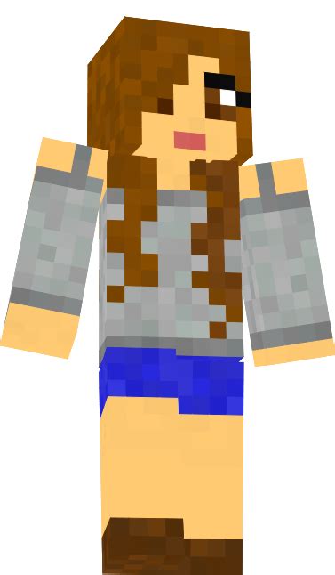 Minecraft Custom Maps and Skins: Skin: Lovely Brown-Hair Girl