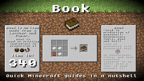 Minecraft - Book! Recipe, Item ID, Information! *Up to date!* - YouTube