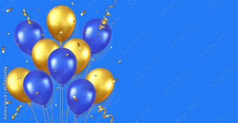 3d Birthday background with realistic balloons Stock Vector | Adobe Stock