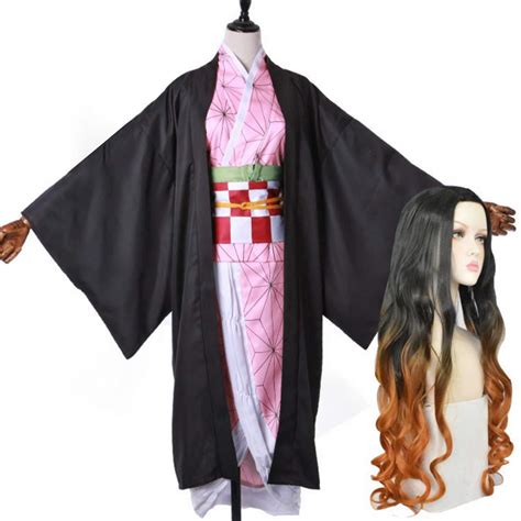 Buy Teakpeak Japanese Kimono Cosplay, Kimetsu no Yaiba Kimono Outfit Kamado Nezuko Cosplay ...