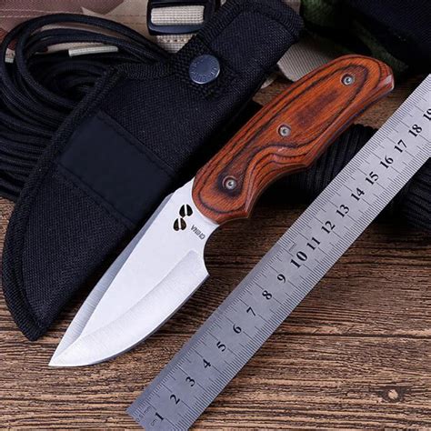 Hunting Knife for camping 57 58RHC 7CR17MOV Small Straight Camping Survival Knife Outdoor Steel ...