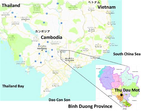 Location of Binh Duong Province. Source. Created from the HP material... | Download Scientific ...