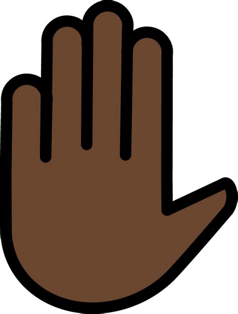 "raised hand: dark skin tone" Emoji - Download for free – Iconduck