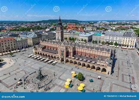 Cracow, Poland. Old Town Market Square and Cloth Hall Stock Photo - Image of historical, polish ...