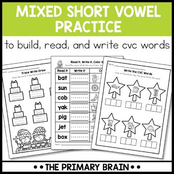 Christmas CVC Words Worksheets | Winter Centers and Activities | TPT