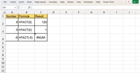 How to do Factorial in Excel