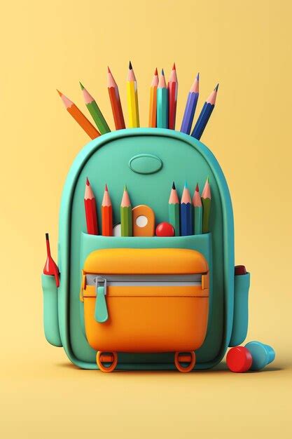 Premium AI Image | a backpack with a bunch of pencils