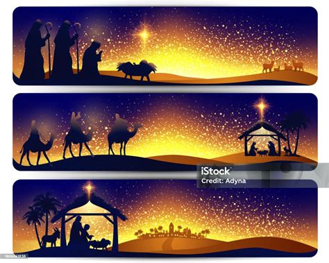 Nativity Banner Stock Illustration - Download Image Now - Nativity Scene, Banner - Sign ...