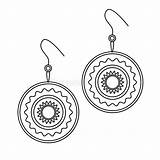Jewelry Earrings Fashion Black And White Outline Coloring Page Doodle  sketch template