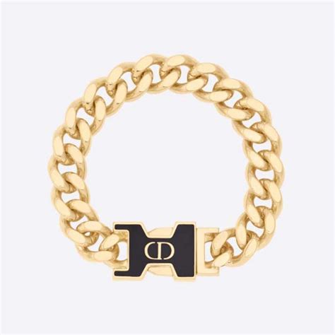 Dior Women 30 Montaigne Bracelet Gold-Finish Metal and Black Lacquer