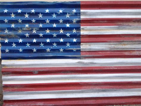 Rustic American Flag Large Corrugated Metal American Flag 6