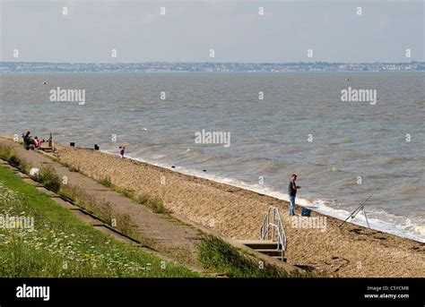 Isle of Grain, Kent Uk. Mouth of the River Thames estuary. Essex in distance. HOMER SYKES Stock ...