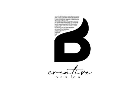 B Letter Logo Design with Creative letter B made of Black text font ...