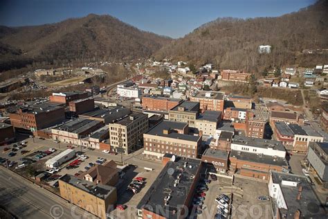 Aerial Stock | Aerial photograph of Logan, West Virginia