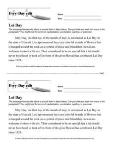 Every Day Edit - Lei Day Activity for 3rd - 8th Grade | Lesson Planet