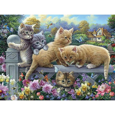 Kittens On A Fence 500 Piece Jigsaw Puzzle | Bits and Pieces