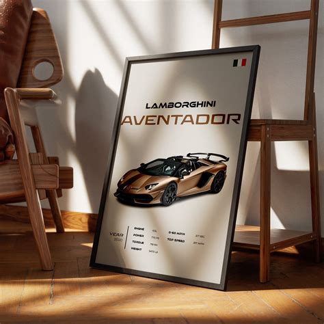 Lamborghini Aventador Poster, Luxury Supercar Wall Art, Automotive ...