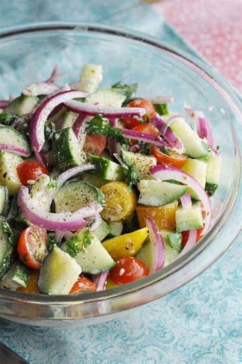 Mediterranean Cucumber Salad with Lemon Dressing - Savory With Soul