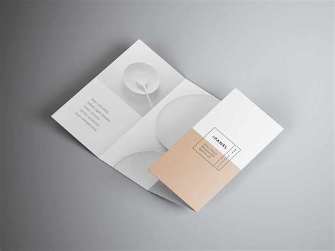 Four Panel Roll Fold Brochure PSd Mockup Download Free | DesignHooks