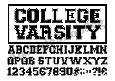 Varsity Font SVG College Font SVG Instant Download Font | Etsy