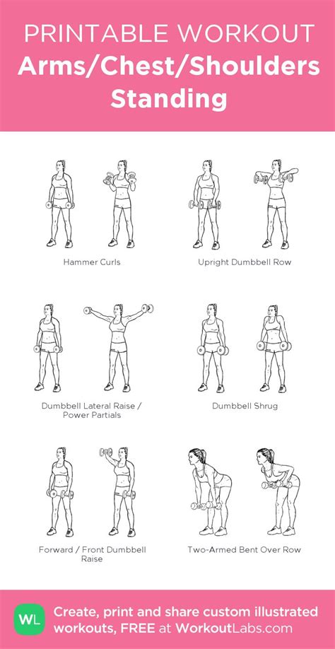 Arms/Chest/Shoulders Standing | Gym workout plan for women, Workout plan gym, Gym workout for ...