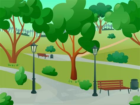 Paisaje del parque plano 462556 Vector en Vecteezy