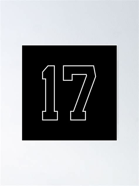 "Black Number 17 lucky sports jersey seventeen" Poster for Sale by ...