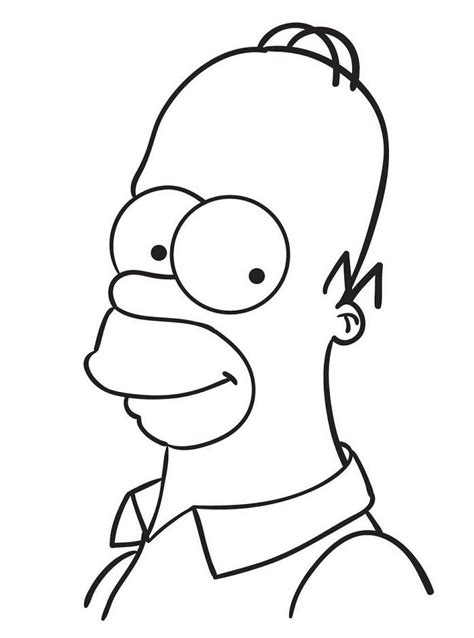 the simpsons face is shown in this black and white drawing, it looks ...