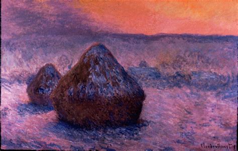 Haystacks, Setting Sun By Monet Painting by Artist - Claude Monet | Pixels