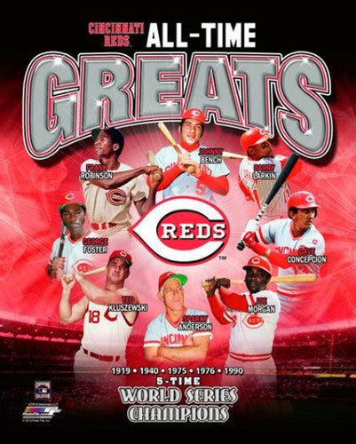 Cincinnati Reds Baseball All-Time Greats (8 Legends, 5 Championships) Premium Poster Print ...