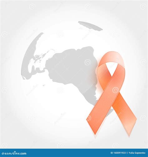 Orange Ribbon a Symbol of Leukemia. Vector Illustration Stock Illustration - Illustration of ...